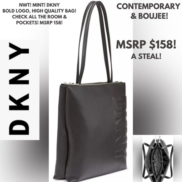 NWT! DKNY BOLD LOGO CONTEMPORARY & BADA$$ PURSE! DOUBLE-SIDED. VERSATILE! - Picture 3 of 9